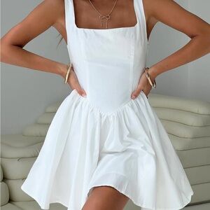 Straplie Mini Dress White - Princess Polly - Size 4